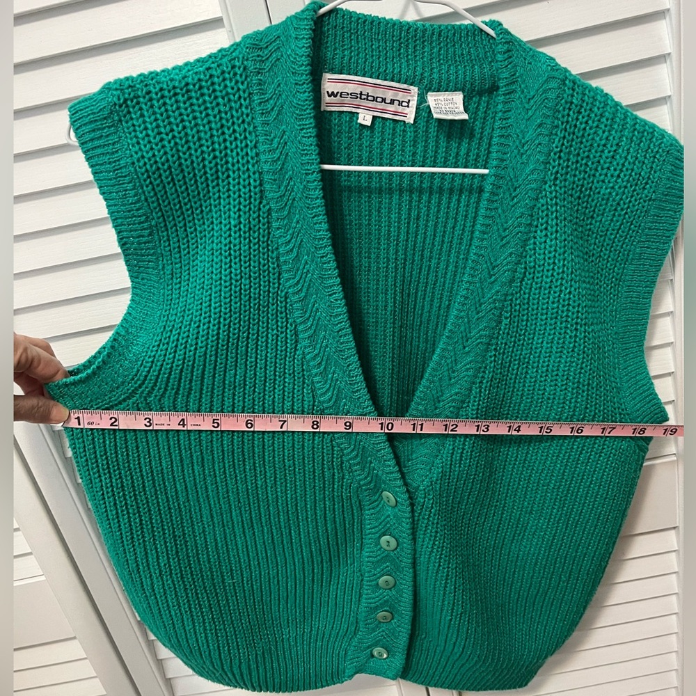 Westbound Vintage button down Knit Sweater Vest Large - Picture 6 of 6